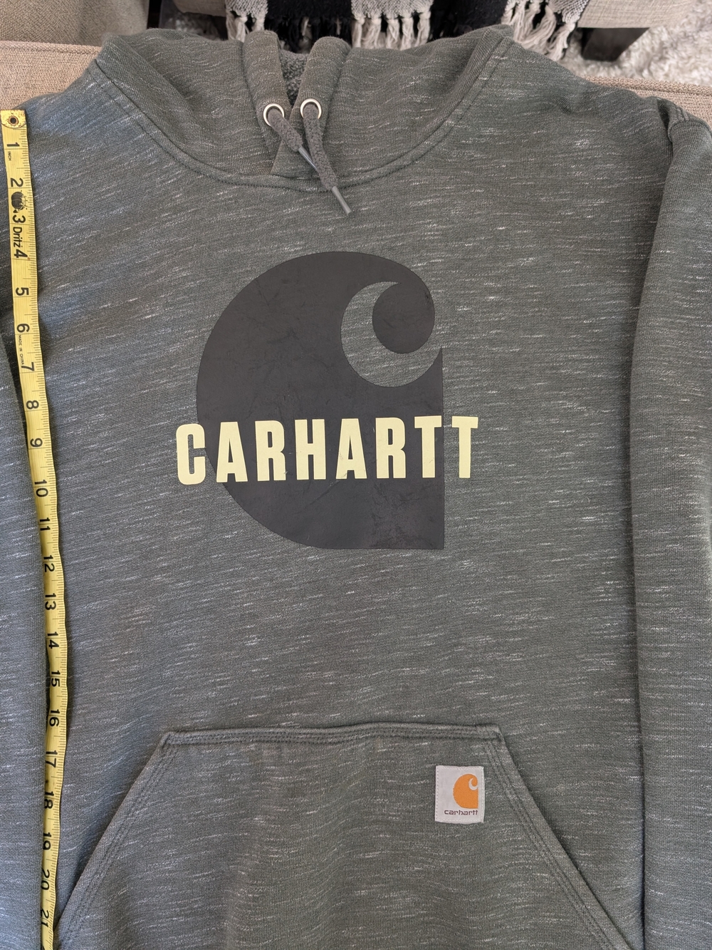 Carhartt Graphic Logo Pullover Hoodie Heather Dark Green XL